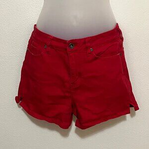 Red High Waisted Jean Shorts Blackheart Size 3 (Like New!)